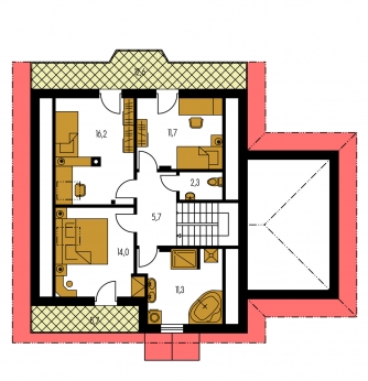 Imagen duplicada | Plano de planta de la segunda planta - KLASSIK 118